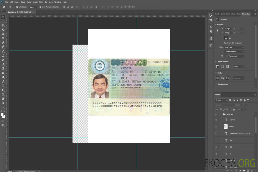 Visa LETTONIE template